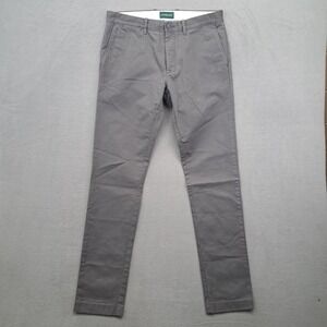 J Crew Always 484 Slim Chino Pants Mens Gray Cotton Size 32x34
